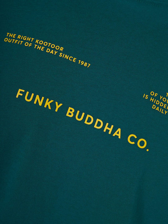 Funky Buddha T-shirt Πετρόλ