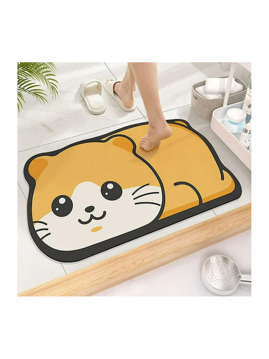 Rutschfest Badematte ZD1BAT3QWSHHAMSTER Orange/Weiß 60x40cm