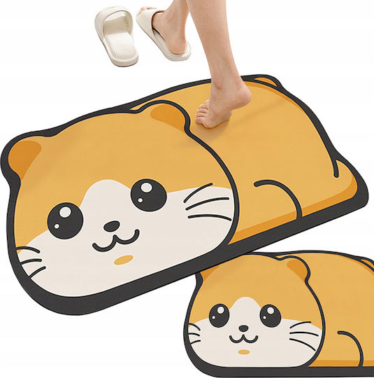 Antiderapant Covoare De Baie ZD1BAT3QWSHHAMSTER Portocaliu/Alb 60x40cm