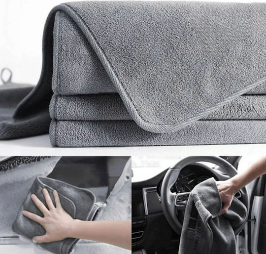 Lavetă Din Microfibră De Curățenie Uscare Lustruire Pentru Materiale Plastice Pentru Interior - Tabloul De Bord Mașină 400gsm Gri 75x35cm