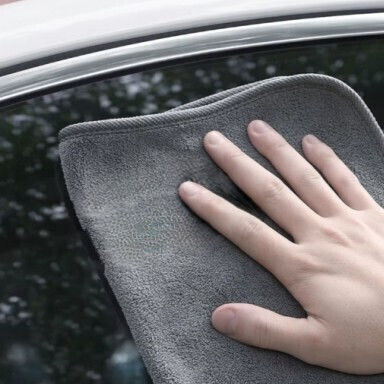 Lavetă Din Microfibră De Curățenie Uscare Lustruire Pentru Materiale Plastice Pentru Interior - Tabloul De Bord Mașină 400gsm Gri 30x30cm