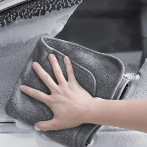 Lavetă Din Microfibră De Curățenie Uscare Lustruire Pentru Materiale Plastice Pentru Interior - Tabloul De Bord Mașină 400gsm Gri 30x30cm