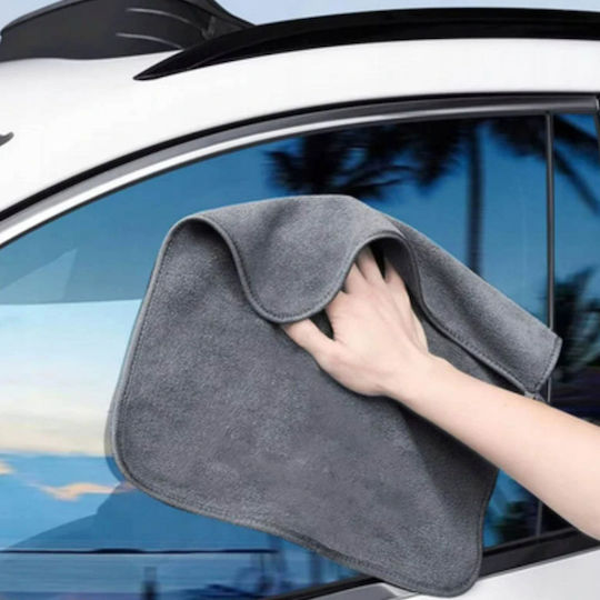 Lavetă Din Microfibră De Curățenie Uscare Lustruire Pentru Materiale Plastice Pentru Interior - Tabloul De Bord Mașină 400gsm Gri 75x35cm
