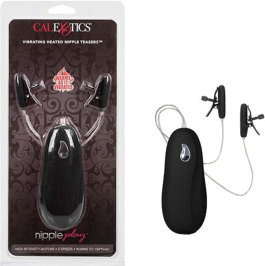 Calexotics Vibrating Heated Adjustable Nipple Teasers Cleme pentru Sfârcuri în Culoare Negru