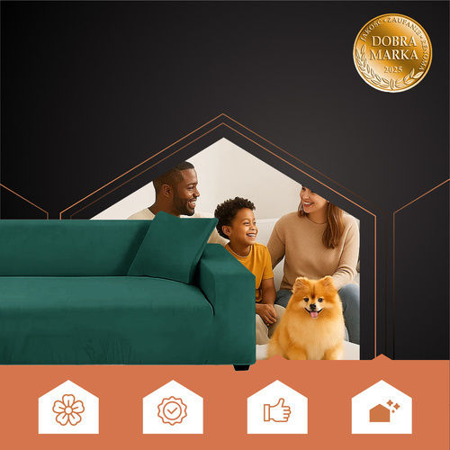 Elastic Cover Three Seater Sofa Dark Green 230cm