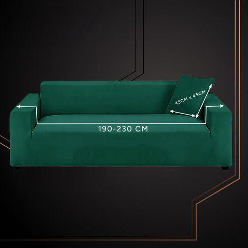 Elastic Cover Three Seater Sofa Dark Green 230cm