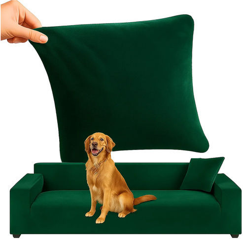 Elastic Cover Three Seater Sofa Dark Green 230cm