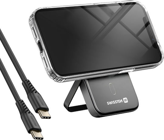 Swissten Magsafe Pack Калъф за iPhone X с Двойна Материя 5000 mAh Powerbank Прозрачен