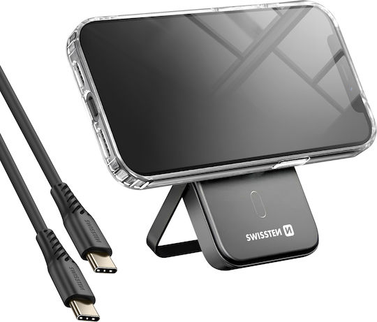 Swissten Magsafe Iphone 12 Pro Max Pack Dual-material Case 5000 Mah Powerbank Transparent