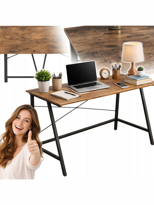 Birou Din Lemn Negru cu Picioare Metalice 100x46x75cm