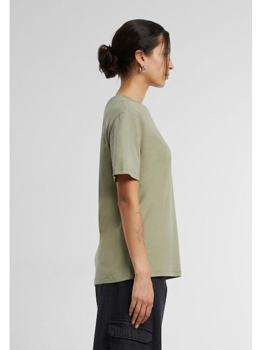 Damen Oversized T-Shirt Hellolivagrün