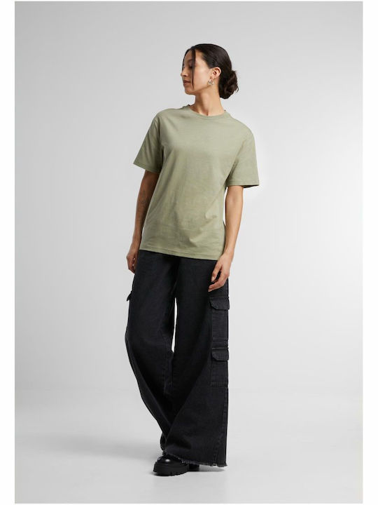 Damen Oversized T-Shirt Hellolivagrün