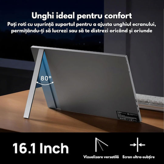 Qova Z1FC HDR Portable Monitor 16.1" FHD 1920x1080 144Hz Gray