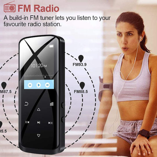 Ruizu MP3 Player 16GB with 1.8" Touch Screen Black D50-16GB