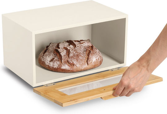 Zeller Cutie de Pâine cu Capac din Bambus Bej 36x23x20cm