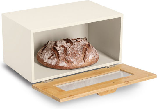 Zeller Cutie de Pâine cu Capac din Bambus Bej 36x23x20cm