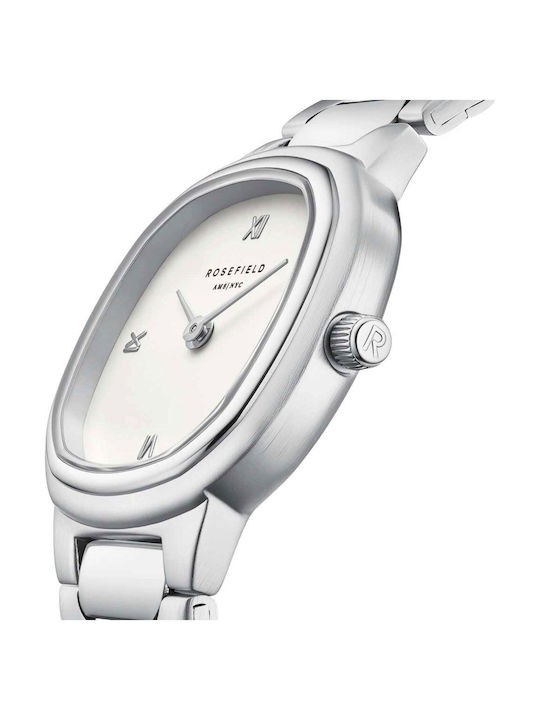 Rosefield Womens Watch Battery with Silver Metal Bracelet