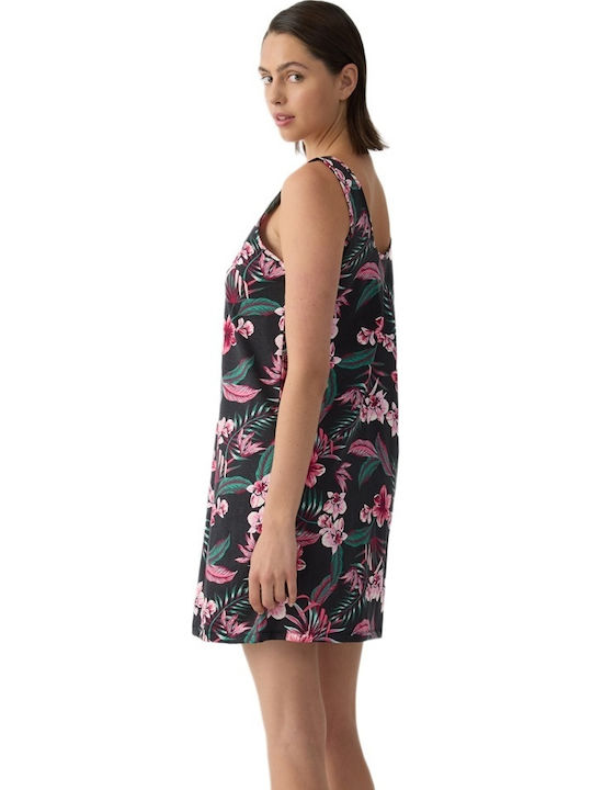Minerva Summer Cotton Women's Black Nightgown