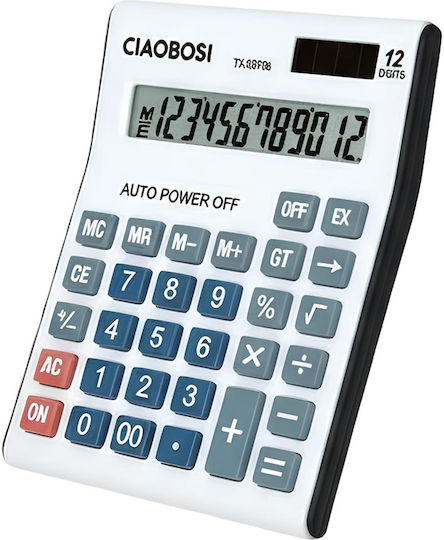 Avizar 12-digit Electronic Calculator Memory Display White