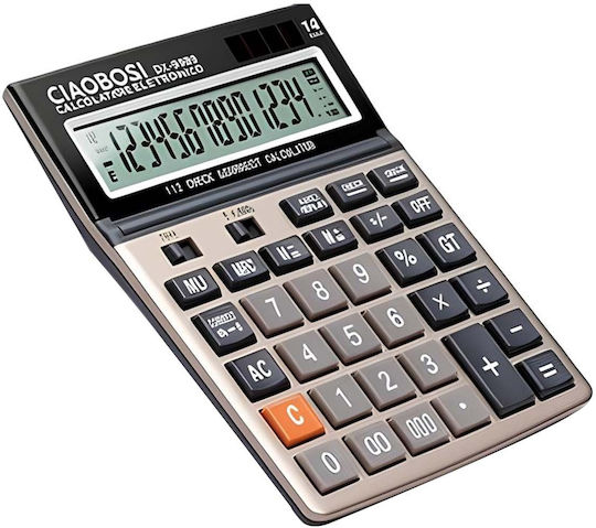 Avizar Kompakte Ergonomische 14-Stellige Elektronische Taschenrechner Büro Buchhaltung Schwarz