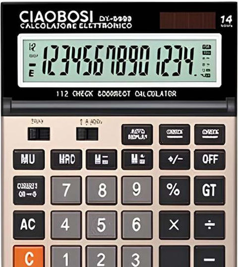Avizar Kompakte Ergonomische 14-Stellige Elektronische Taschenrechner Büro Buchhaltung Schwarz