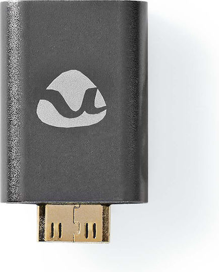 Nedis Hdmi Adaptor Mini Connector To Hdmi Straight Form In Aluminum Grey