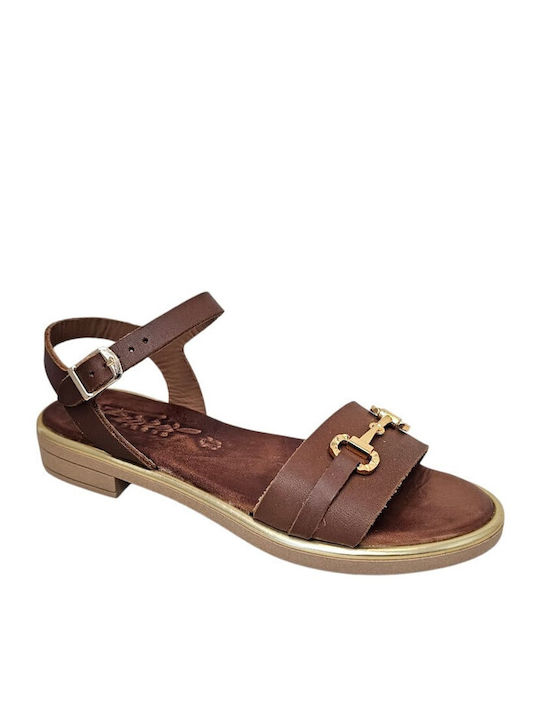 Leder Damen Sandalen Braun F27-KAFE