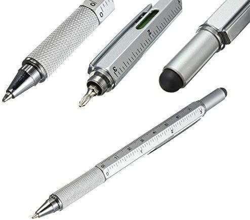 6 In 1 Multifunctional Device Zola Pen Ruler 2 Screwdrivers Spirit Level Touch Screen Control Gray