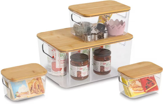 Zeller Cutie De Depozitare Din Plastic Cu Capac Transparent 31x22x15cm 4 Bucăți