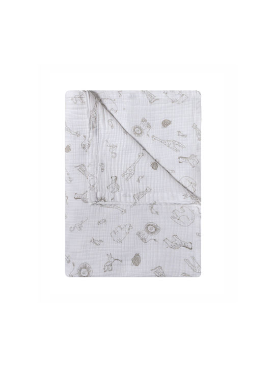 Kentia Cot White Blanket 100x140cm