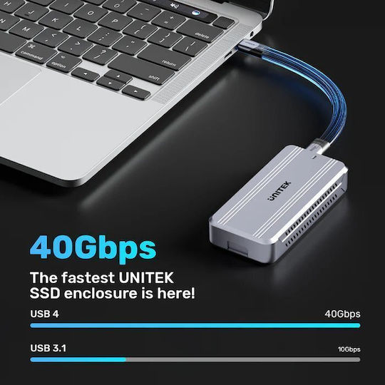 Unitek Usb-c Nvme Pcie Enclosure Usb 4.0 40gbps W Cooling Fan S1242a