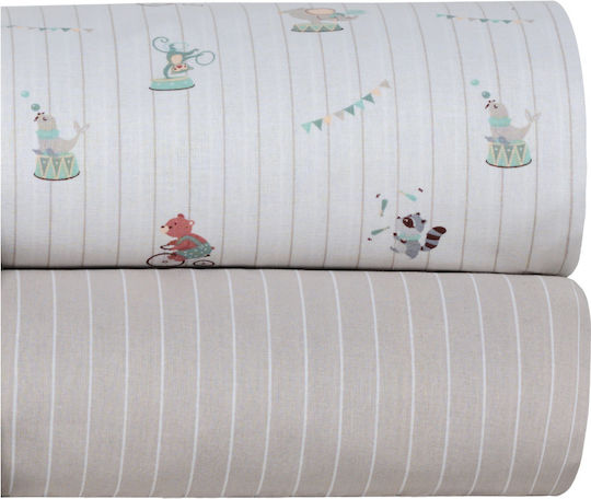 Kentia Set Lenjerii de Pat Bebe Pentru Leagăn Din Bumbac Albe 60x120cm 2 Bucăți