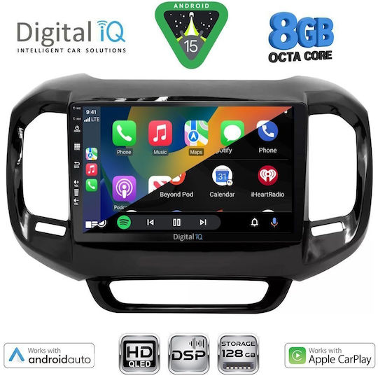 Digital IQ Car Audio System for Fiat Toro 2017-2021 with Touch Screen 9" Bluetooth USB Wi-Fi GPS Apple CarPlay Android Auto Digital IQ BXF 7127 CPAA