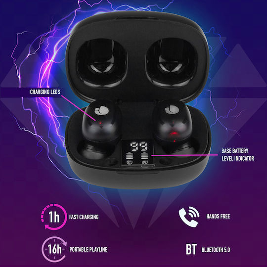 NGS Artica 400 In-ear Bluetooth Handsfree Earphones with Charging Case Black
