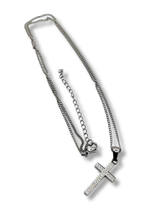 Women's Cross Made of Steel with Chain
