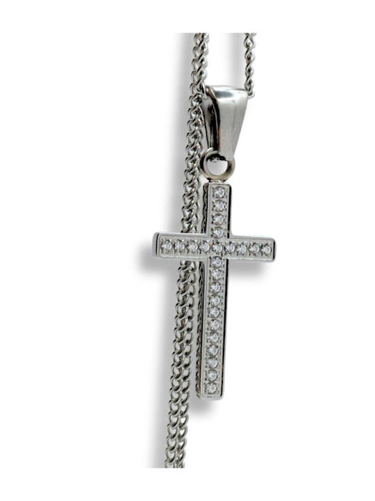 Women's Cross Made of Steel with Chain