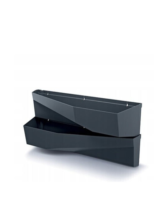 Σετ 2 Γλάστρες Πλαστικές Anthracite Gray