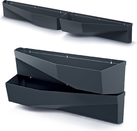 Set 2 Ghivece De Flori Din Plastic Gri Antracit