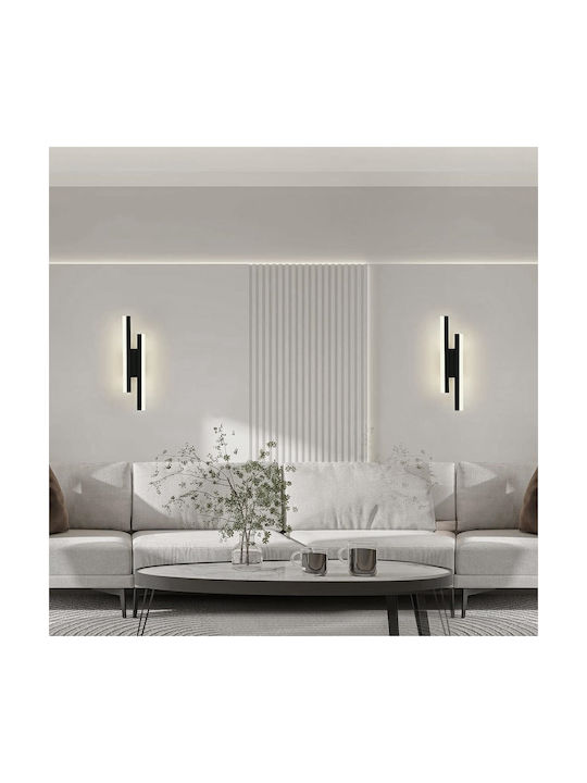 Lampa De Perete Modernă Cu LED Integrat Și Lumină Alb Rece Neagră 50x3cm
