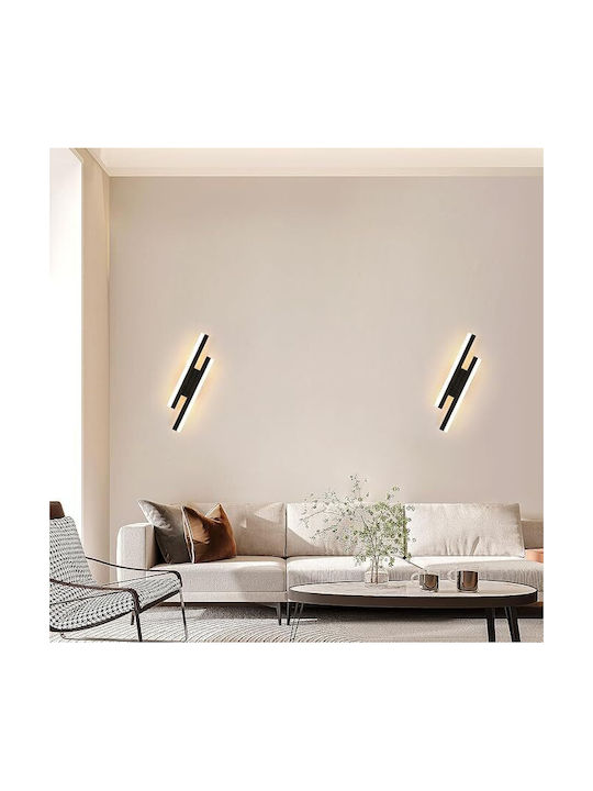 Lampa De Perete Modernă Cu LED Integrat Și Lumină Alb Rece Neagră 50x3cm
