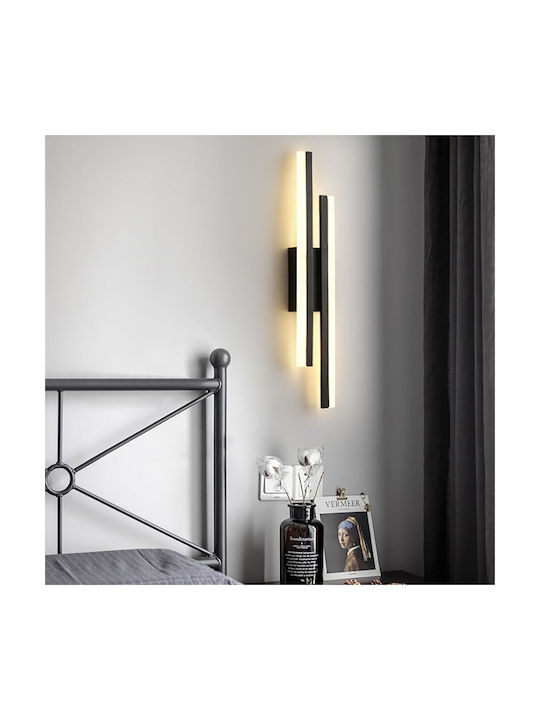Lampa De Perete Modernă Cu LED Integrat Și Lumină Alb Rece Neagră 50x3cm