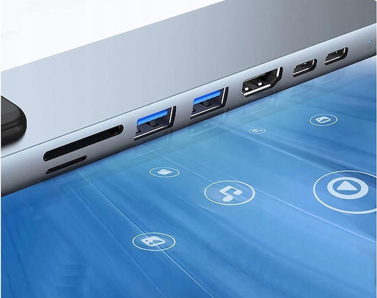 USB 3.0 Hub 10 Ports with USB-A / Ethernet Connection & Gray Charging Port