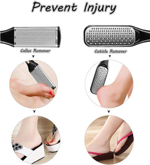 Set Pedichiură Ubx 24 Piese Pilă De Unghii Pilă Pentru Călcâi Clipper De Unghii Alte Accesorii Negre