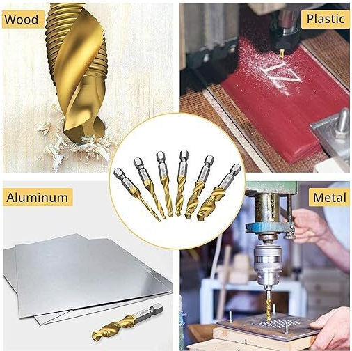 Burghiu HSS cu Cap de Foraj Hexagon Pentru Metal și Lemn 0.5mm / 53mm / 0.7mm / 0.8mm / 55mm / 1.25mm / 57mm / 1.5mm