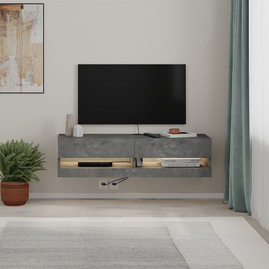 Moon TV Stand with LED Lighting Gray L120xD33.8xH30cm