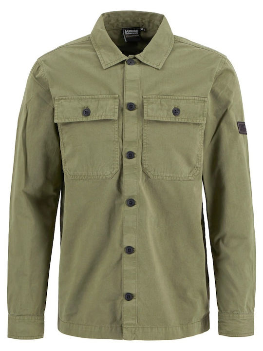Langärmeliges Overshirt Olivgrün