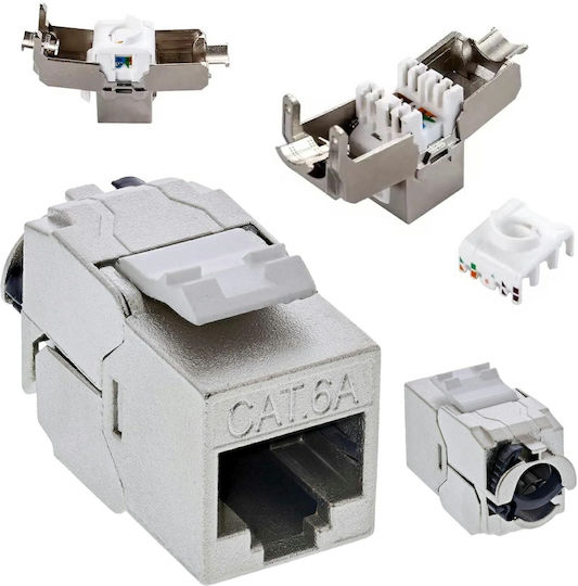 Modul Keystone Rj45 Zola Oțel Inoxidabil Transfer Date Până la 10gb/s 3.8x2.4x1.7 Cm Argintiu