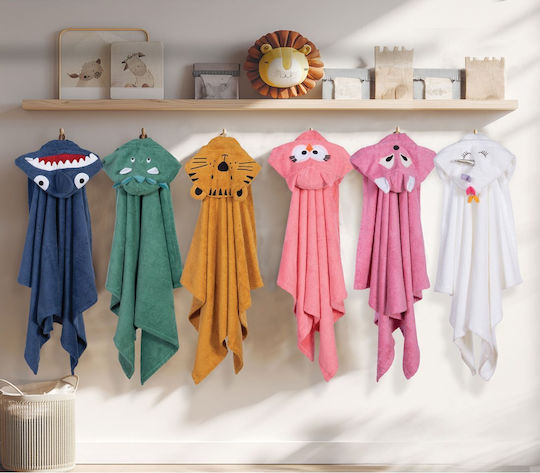 Nef-Nef Homeware Baby Bath Towel-Bathrobe With Hood Tiger Gold 70x120cm