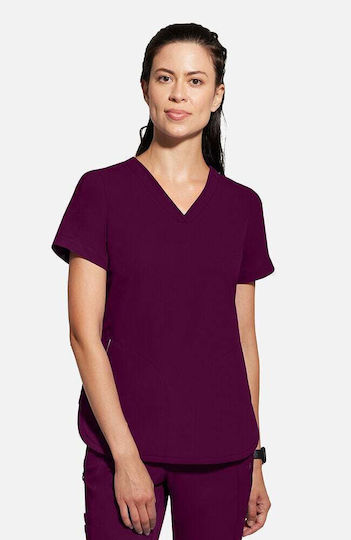 Healing Hands Female Medical Blouse Burgundy