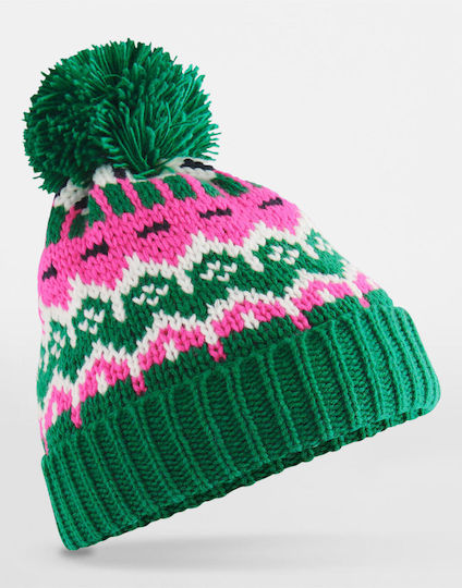 Unisex Beanie Fleece Strickmütze in Grün